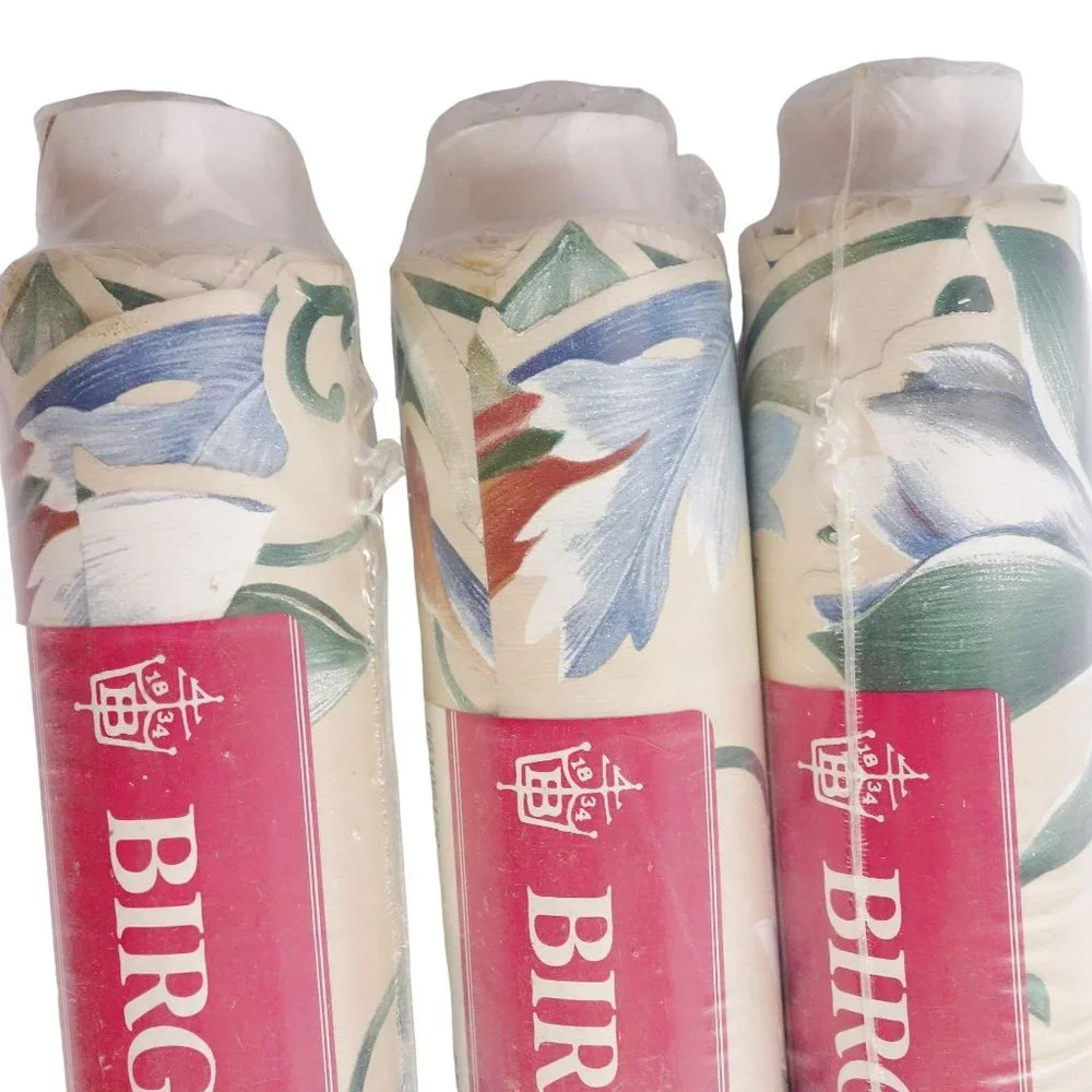 Birge Pre Cut Prepasted Decorative Floral Wallpaper‎ Borders Set of 3 Rolls